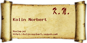 Kolin Norbert névjegykártya